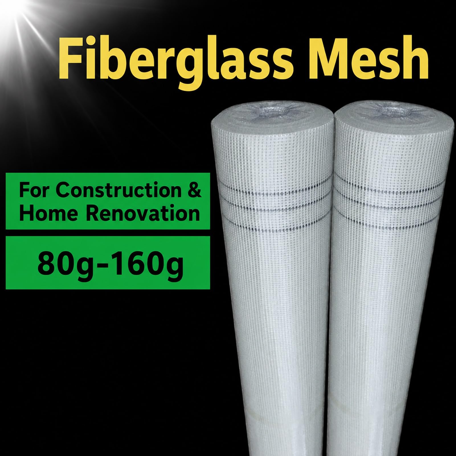 Malla de fibra de vidrio para yeso, refuerzo de grietas 80-160 g/m²