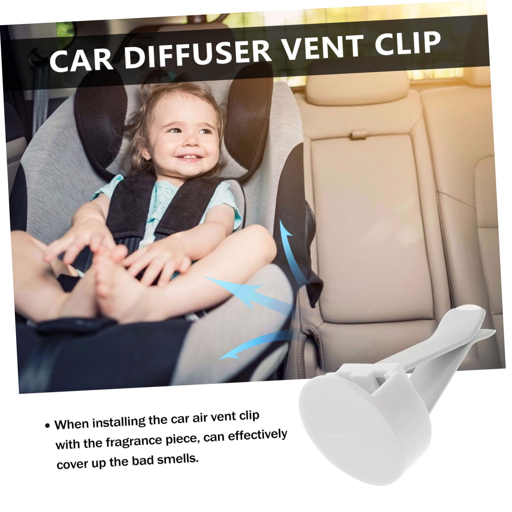 Clip per Bocchetta Auto 100 Pezzi Metallo e Plastica Bianco | Kit per Uscita Aria, per DIY e Decorazione Auto, Lavorazione Affidabile, Non Facile da Rompere