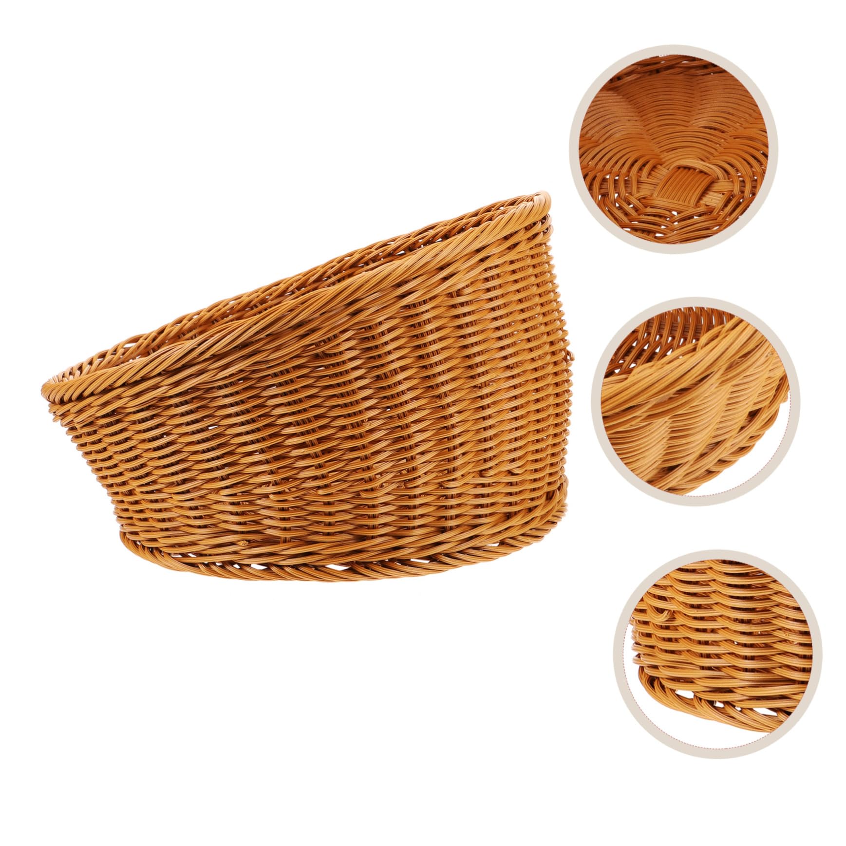 Garneck Cesto Portaoggetti da Tavolo in Vimini Sintetico Intrecciato, Organizer Pratico e Resistente per Cucina e Soggiorno, Design Artigianale e Stile Rustico