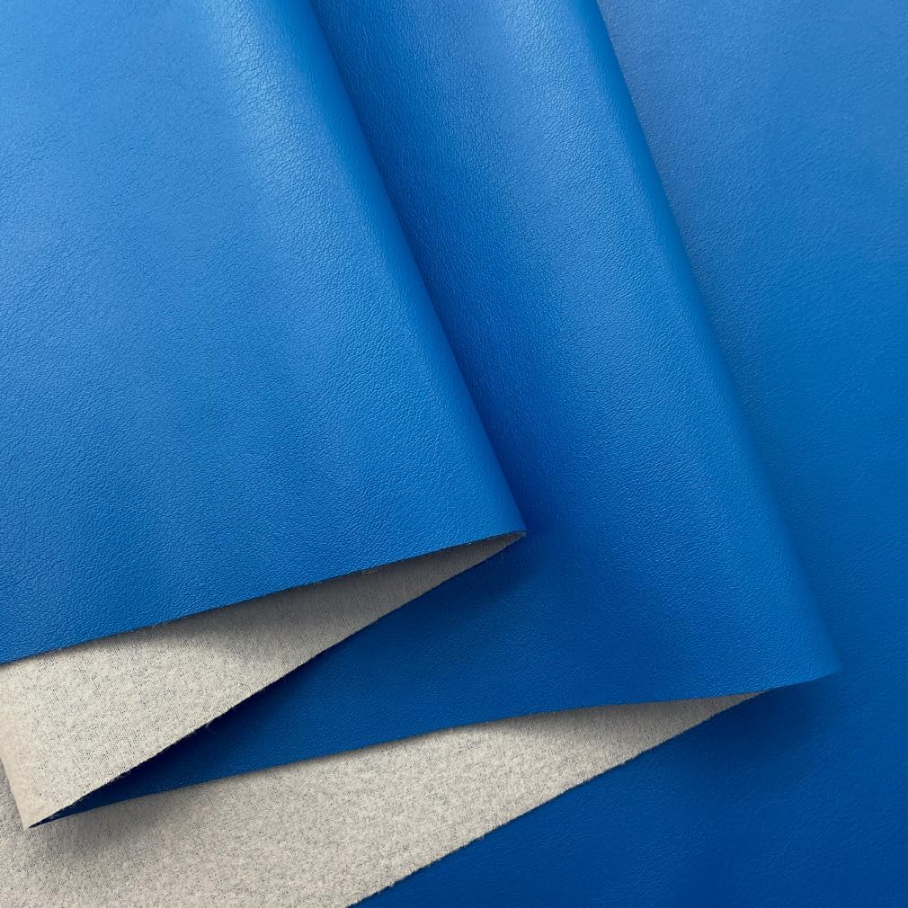 Soft Smooth Faux Leather Fabric Solid Color Vegan Synthetic Imitation Leather Fabric 16" x 54” Large Size for Upholstery Crafts, DIY Sewings, Earrings Bows Wallets Making (Royal Blue)