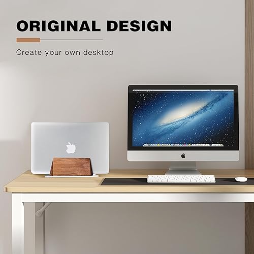 Miniatura 4 de muso wood Soporte vertical para laptop, soporte de escritorio de nogal con tamaño de muelle ajustable, soporte de madera para MacBook Pro y otras