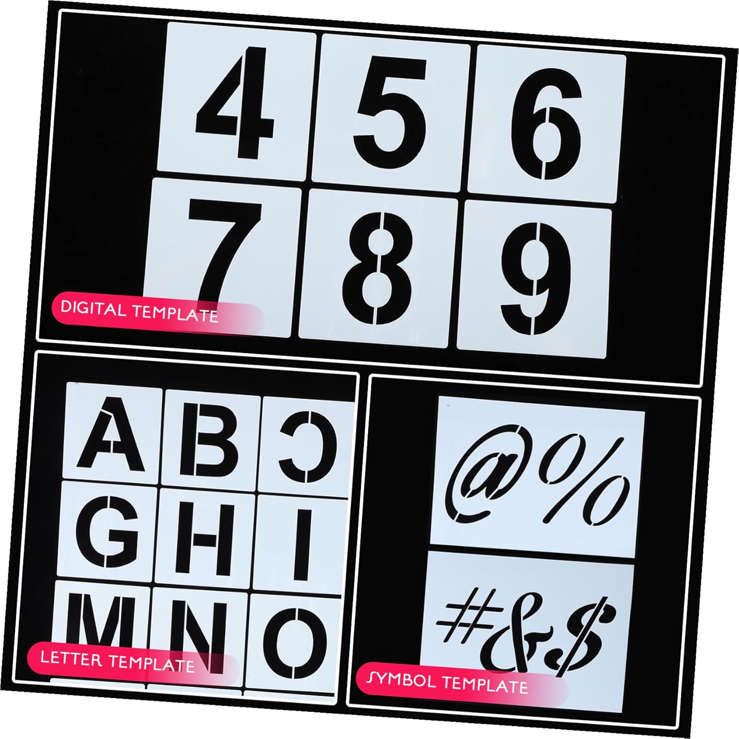 Reusable Letter Number Stencils Translucent Pet Material with Smooth Edges Washable Alphabet and Number Templates for Painting Craft Projects and Wall Art