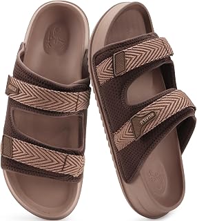 Mens Casual Sandals with Comfortable Orthopedic Arch Support Summer Beach Walking Shoes Cushion Slides Slip on Indoor Outdoor