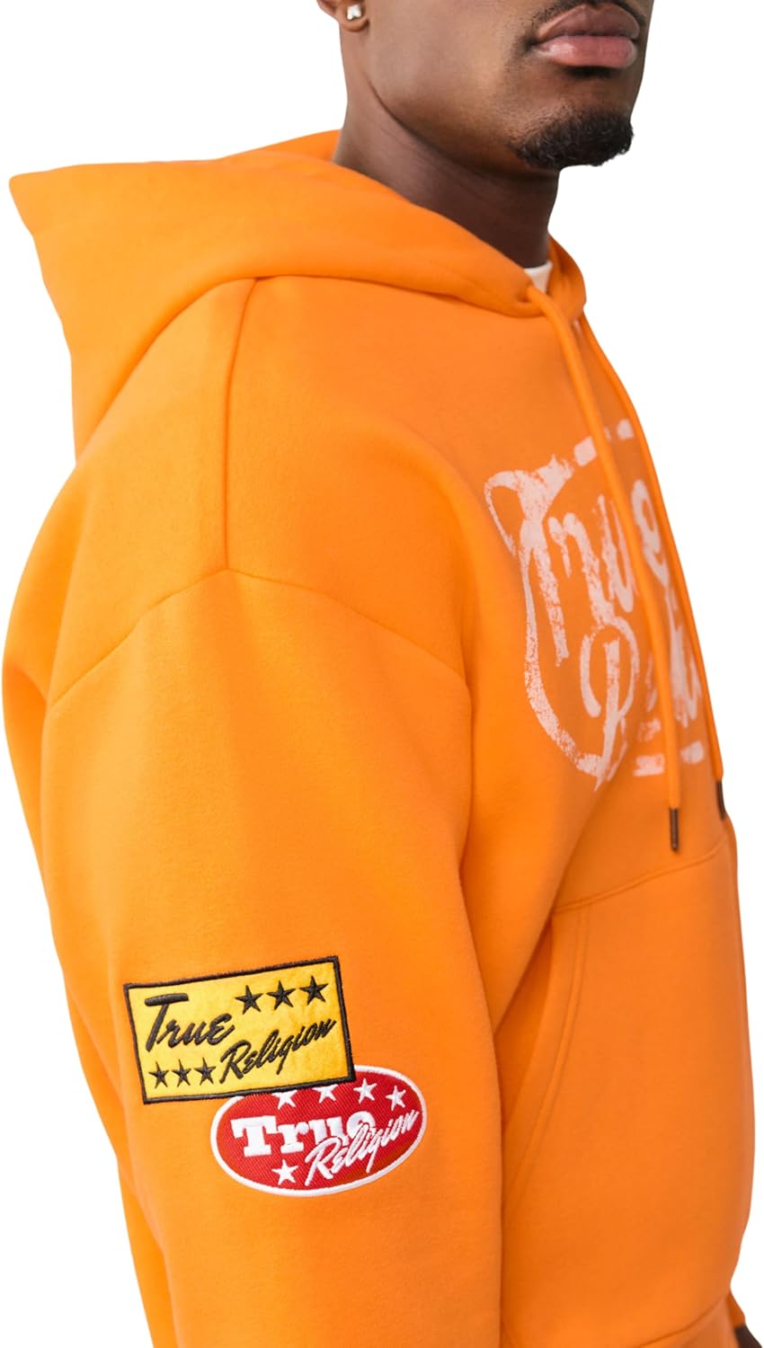 True Religion Men's Logo Pa Boxy Pullover Hoodie