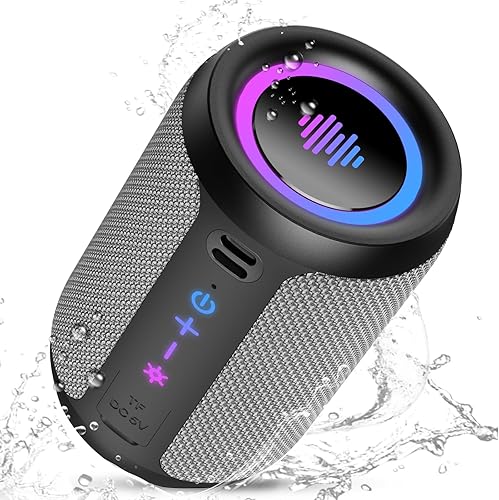 Altavoz Bluetooth Potente 5.4, 15W Pequeño Portatil Altavoz Bluetooth, 360° Soni