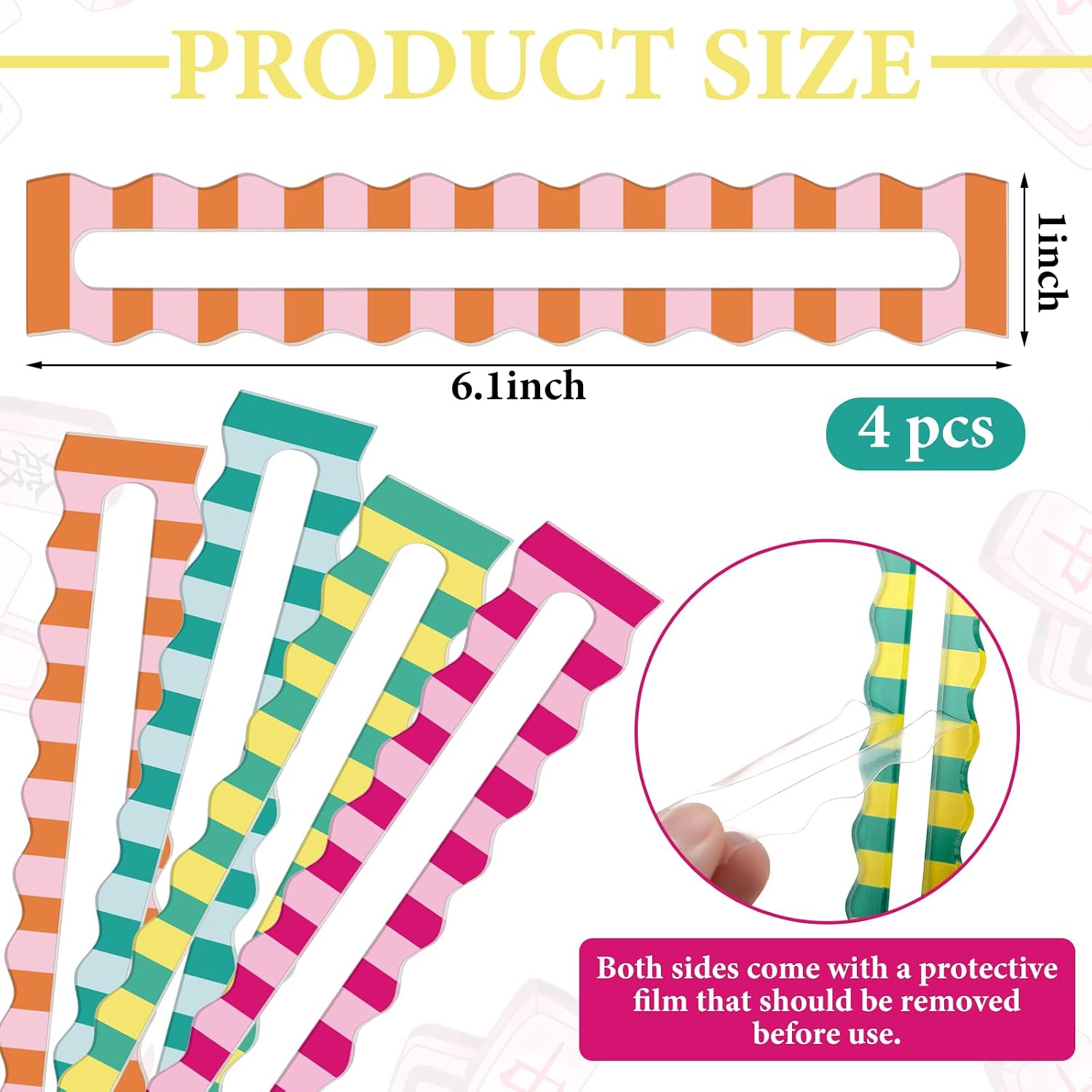 Candy Stripes scalloped Mahjong line readers (detail)