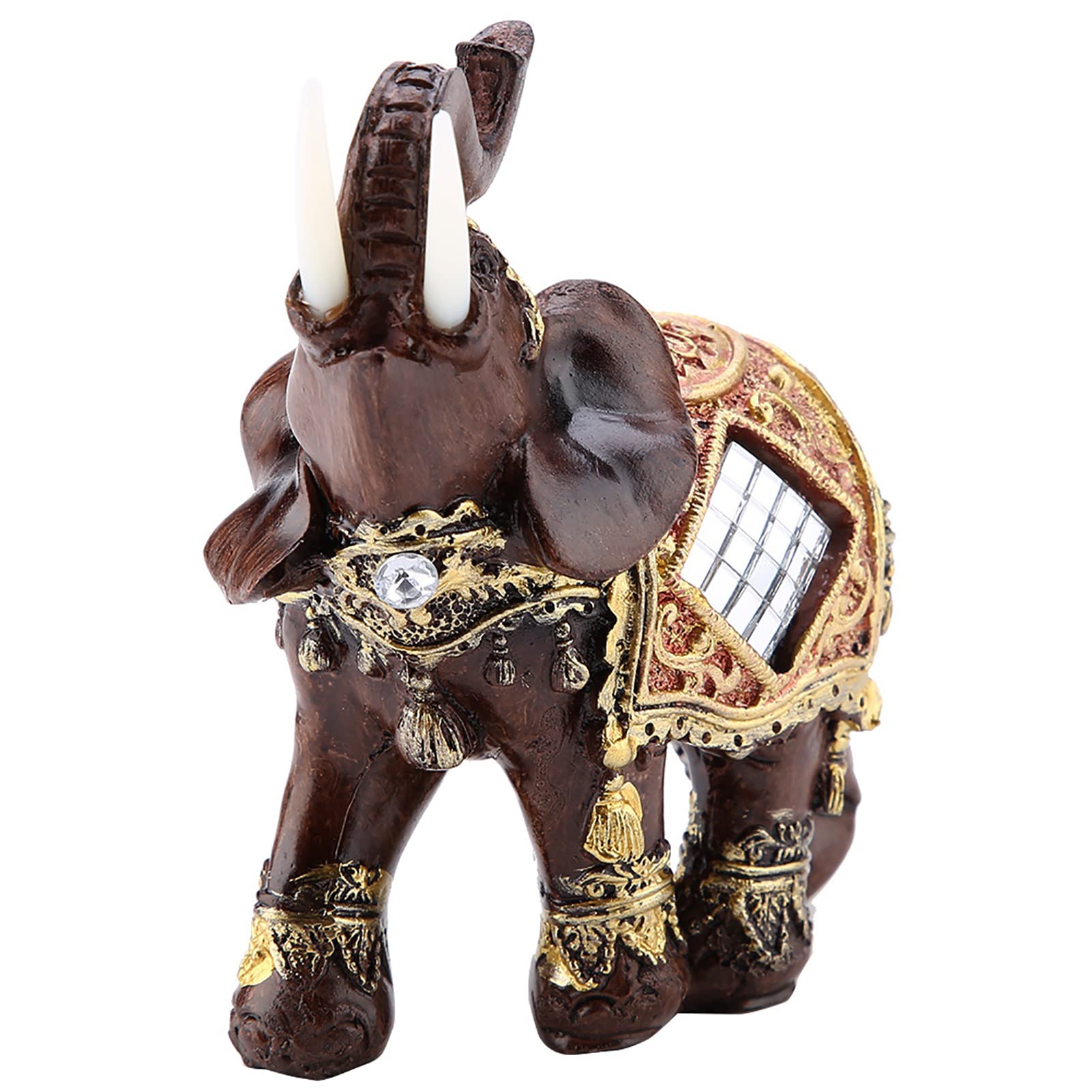 Elephant Statue, Lucky Wealth Figurine for Home Office Decoration, Resin Feng Shui Elephant Ornament for Housewarming Gift Birthday Present