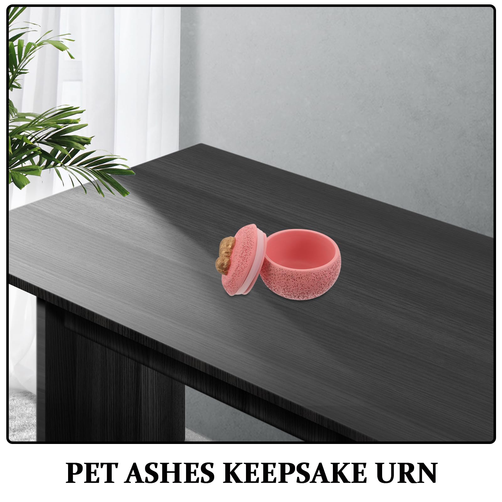 UKCOCO Urna per Ceneri di Cane in Cemento Rosa da 12oz Leggera e Portatile Design Elegante e Finitura Delicata per Ricordo e Dispersione delle Ceneri