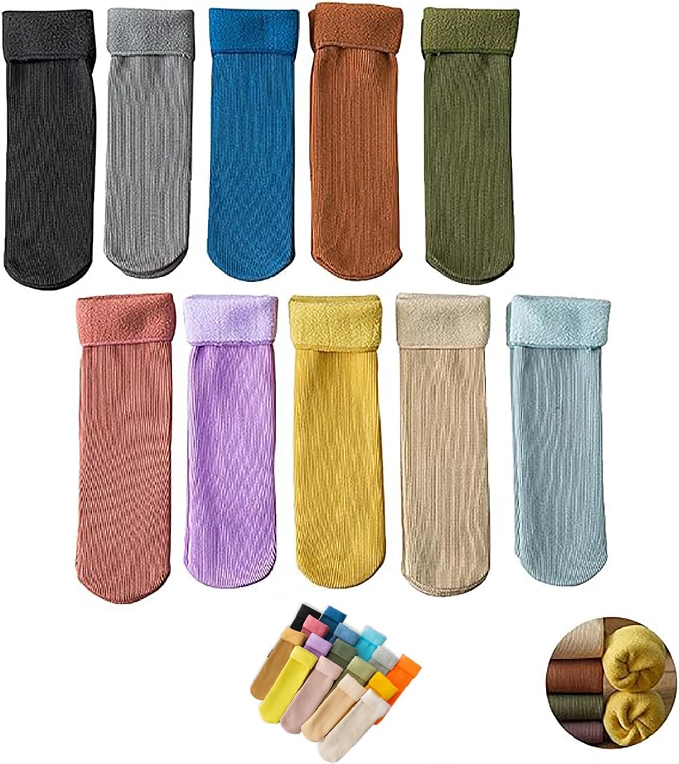 Manlira Socks Women,Fleece Cozy Socks Winter Warm Snow Socks,Fleece Cozy Ultra-Soft Velvet Slim Thermal Socks