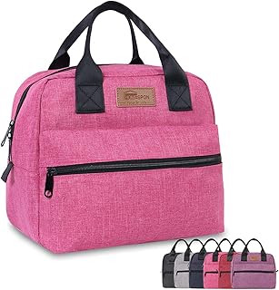 HOMESPON Insulated Lunch Bag Lunch Box Cooler Tote Box Cooler Bag Lunch Container for Women/Men/Work/Picnic,Large pink