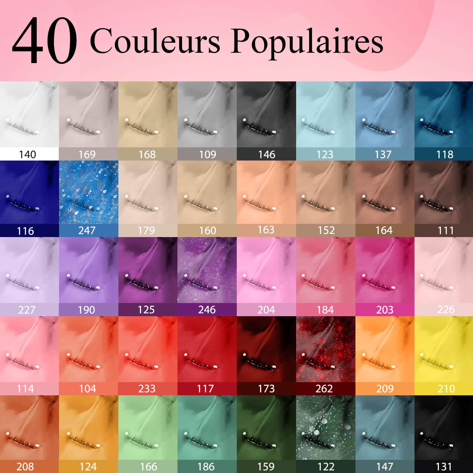 Phoenixy 40 Couleurs Kit Vernis Semi Permanent Complet avec 48W Lampe U V/LED Kit Ongle Gel U V Complet avec Base et Top Coat Vernis Semi Permanent pour Débutant DIY Nail Art