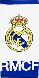 Toalla Real Madrid – Toalla Oficial con Diseño Exclusivo, Escudo y Colores del Club, Ideal para Playa, Piscina, Baño o Dep...