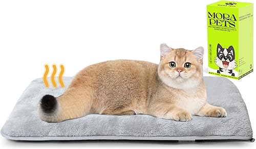 Mora Pets Cama autocalentable para gatos y perros, con funda extraíble lavable, parte inferior antideslizante, impermeable, colchón de espuma