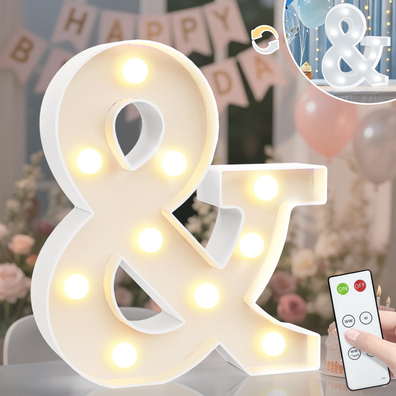 8.8" Decorative LED Light Up Numbers, Marquee Numbers Lights for 7th Birthday Decorations, Lighted Number Sign for Birthday Party Night Lights Wedding Anniversary Home Wall Decor, White Number 7 — view 31