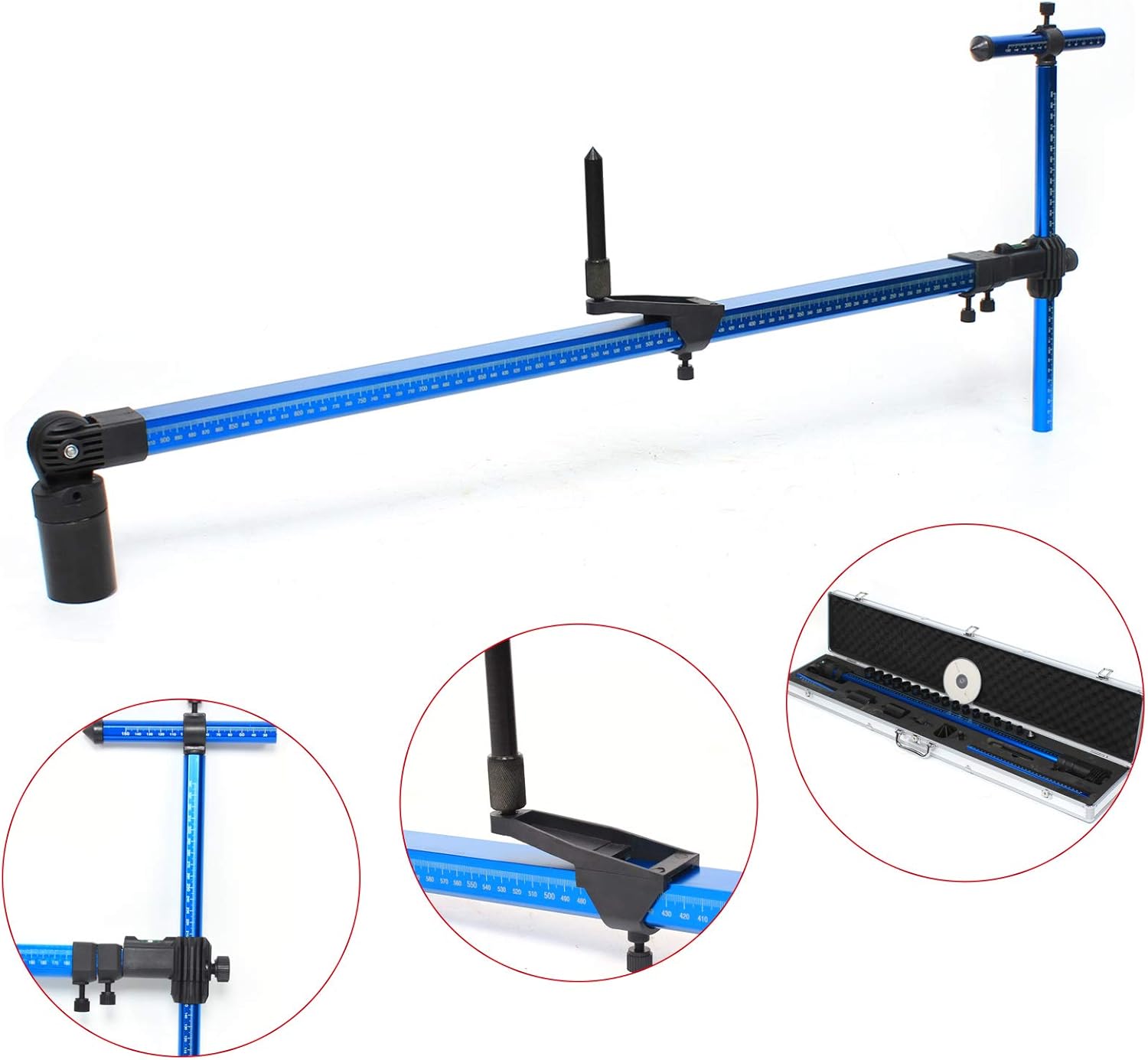 Measuring Ruler, High Precision 2D Measuring System Adjustable Auto Body Frame Machine Repair Tool For Construction, Machinery Maintenance