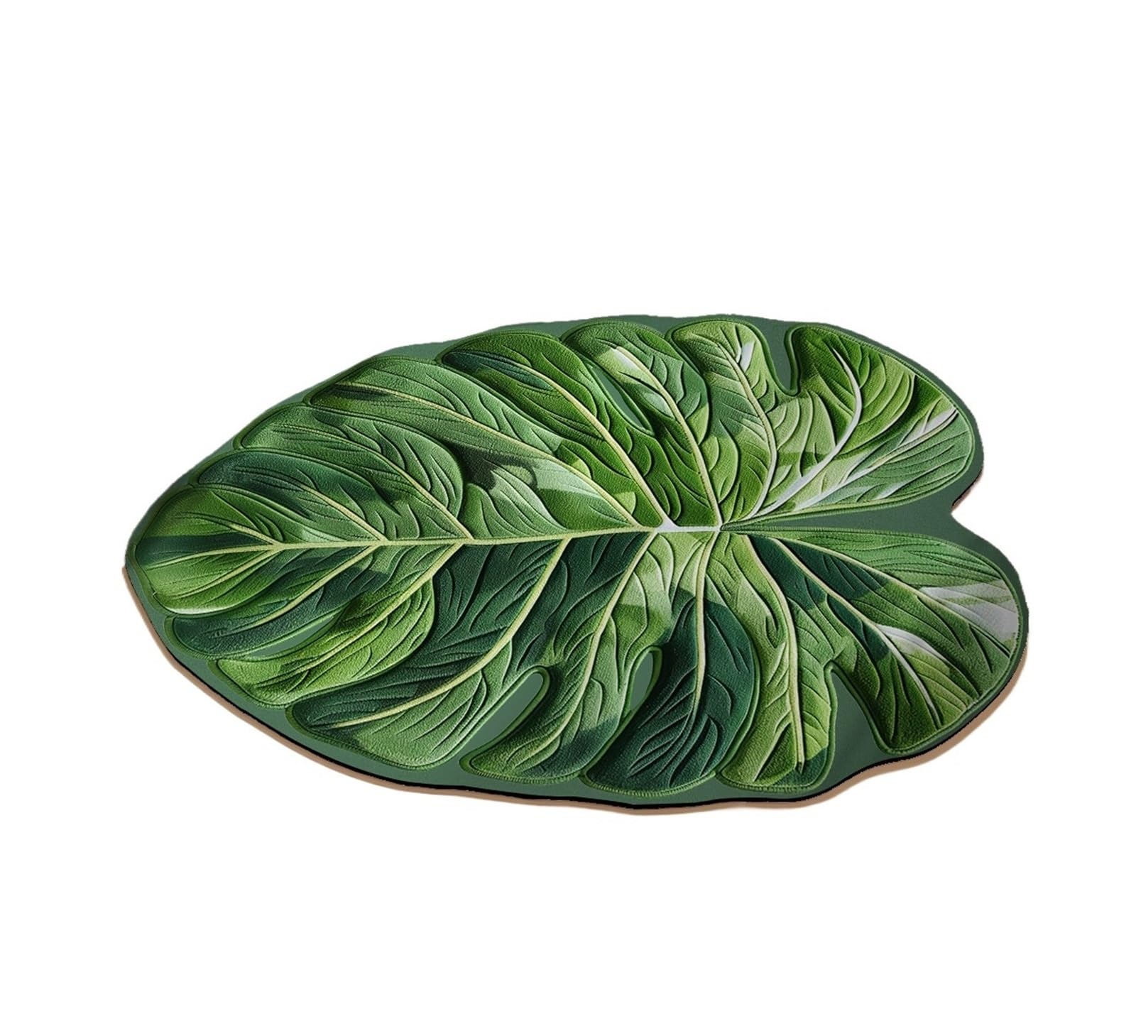 Curved Shower Mat Leaf Bathroom Mat Absorbent Bath Floor Foot Mats Anti-Slip Rubber Carpet Room Rugs Toilet Shower Pad Doormat Washable(40x60cm)