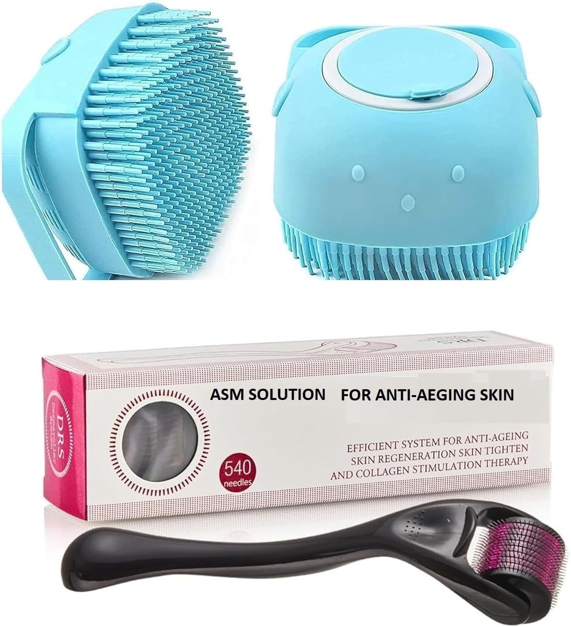 Roller For Hair And Beard Regrowth 540 Micro 0.5mm With Bath Brush Titanium Alloy Needles Reduces Hair Fall & Stimulates Hair Follicles, Safe and Effective Easy to use | Skin Care Men and Women