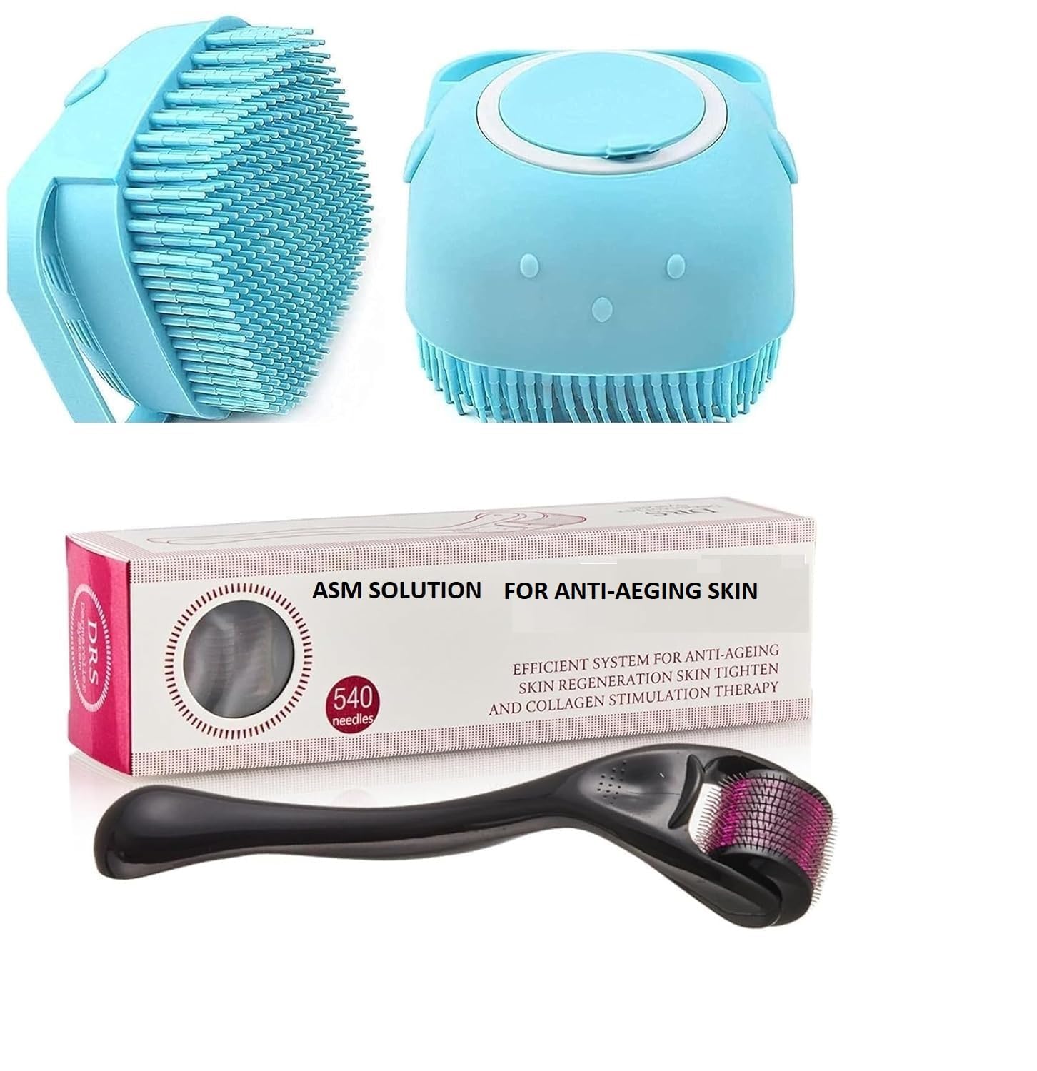 Roller For Hair And Beard Regrowth 540 Micro 0.5mm With Bath Brush Titanium Alloy Needles Reduces Hair Fall & Stimulates Hair Follicles, Safe and Effective Easy to use | Skin Care Men and Women