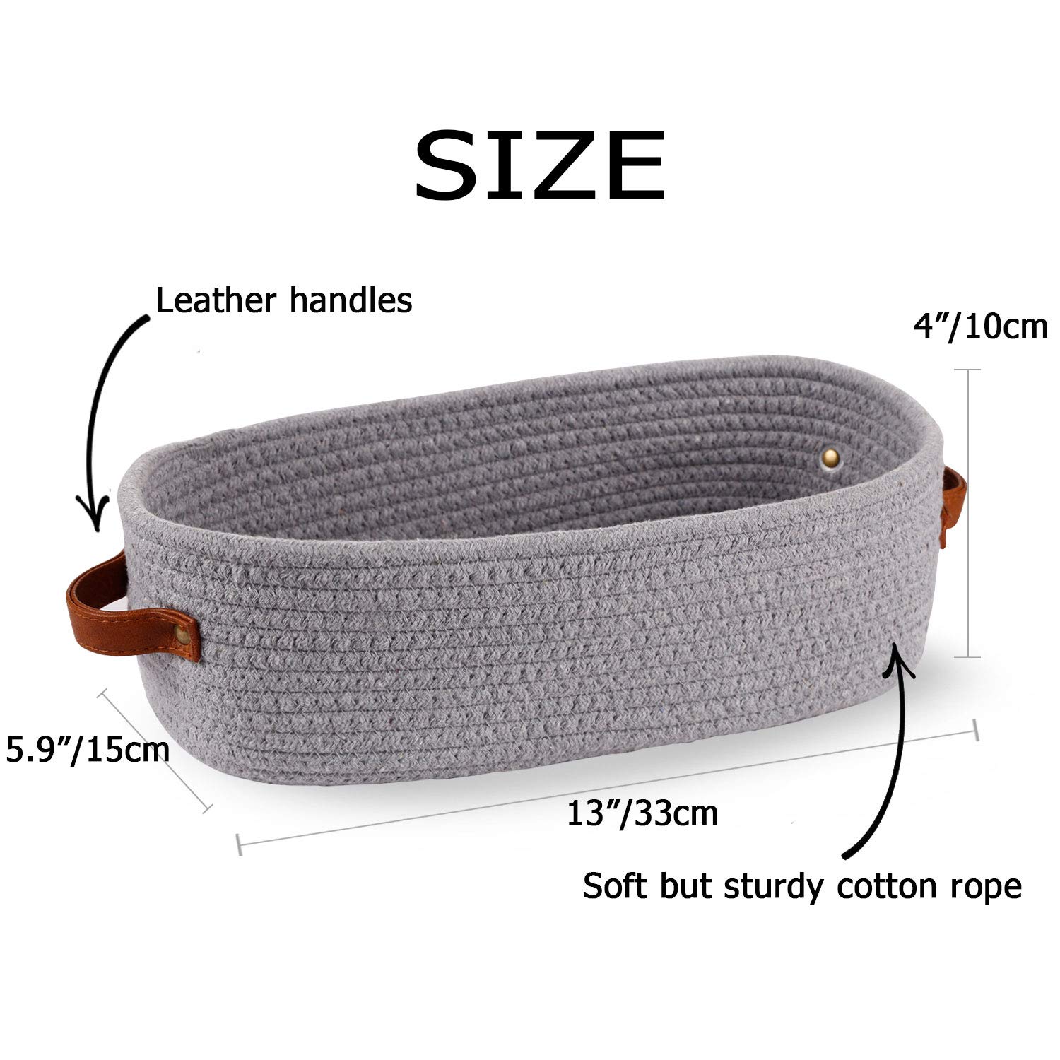 Panier Tressé Coton Corde – Organisateur Salle De Bain Papier Toilette & Accessoires 33x15x10cm