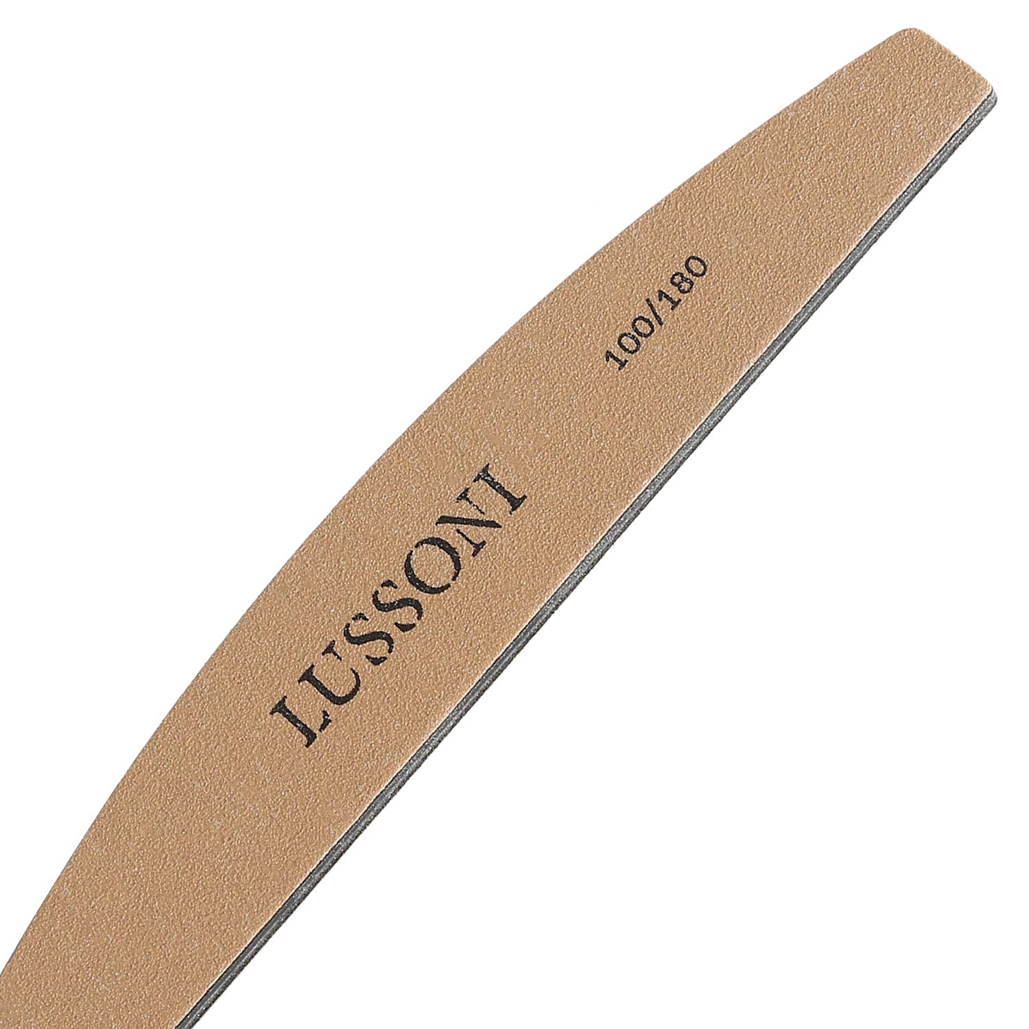 T4B LUSSONI PREMIUM Halbform Nagelfeilen, Körnung 100/180, Für Natürliche Und Gehärtete Nägel (50 pcs)
