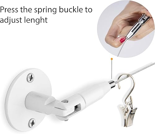 Miniatura 7 de You Have Space TOTART Kit para colgar cuadros y barra de cortina con 18 clips para manualidades infantiles, obras de arte, tapiz, acero inoxidable,