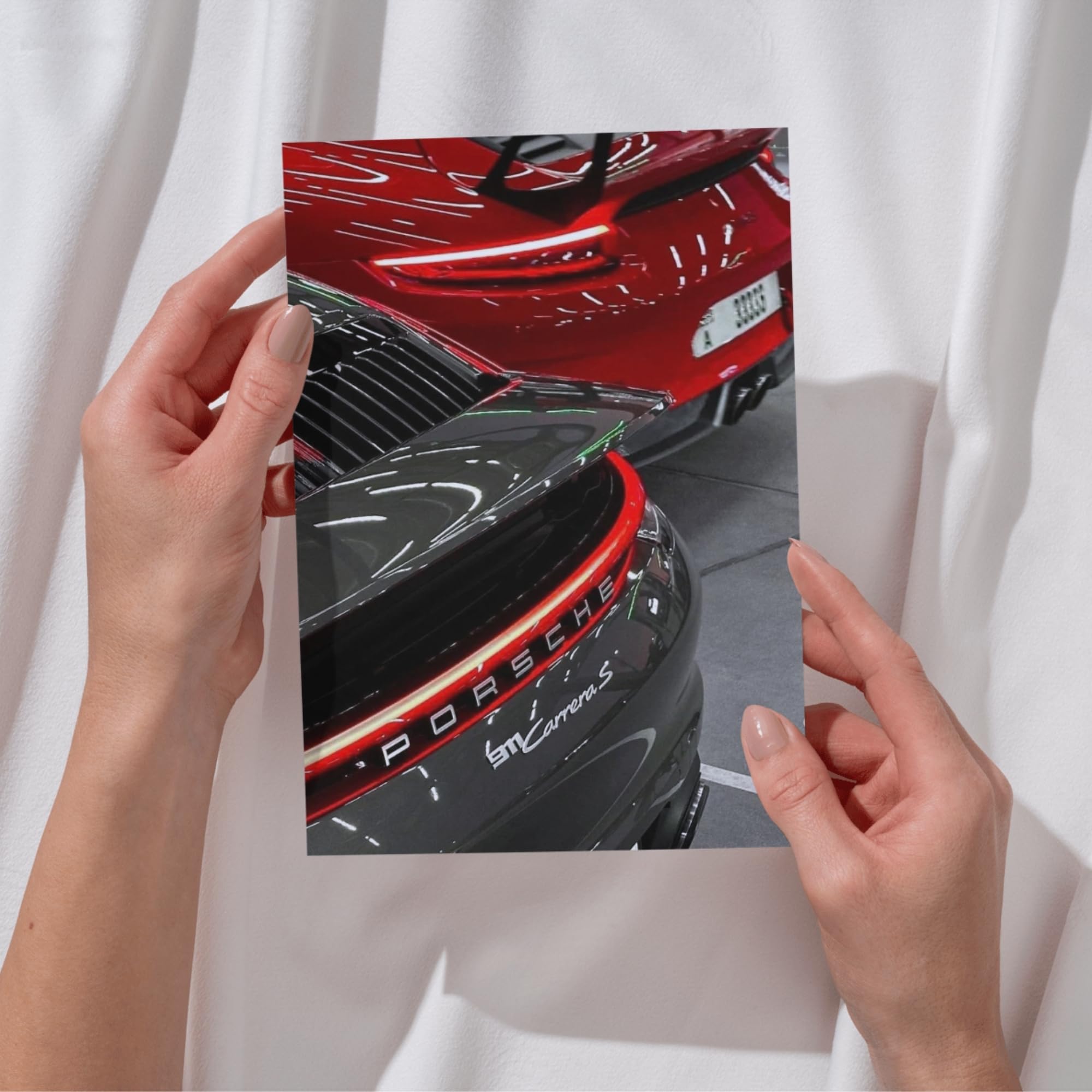 Posters Inc Set of 12 Porsche Car Posters for Wall, Home Decoration Items for Living Room, Aesthetic Wall Stickers for Bedroom, Birthday Gift Men, 300 GSM A4 Size Paper, Glue Dots Included