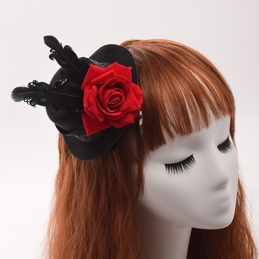 GRACEART Steampunk Mini Top Hat for Women Headwear Costume Accessories - Image 3