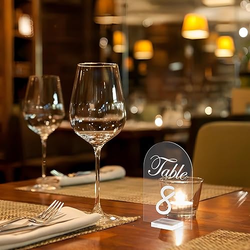 Miniatura 7 de 12 soportes para tarjetas de lugar para mesa, 2 pulgadas de acrílico transparente, soporte para tarjetas de identificación de números de mesa,