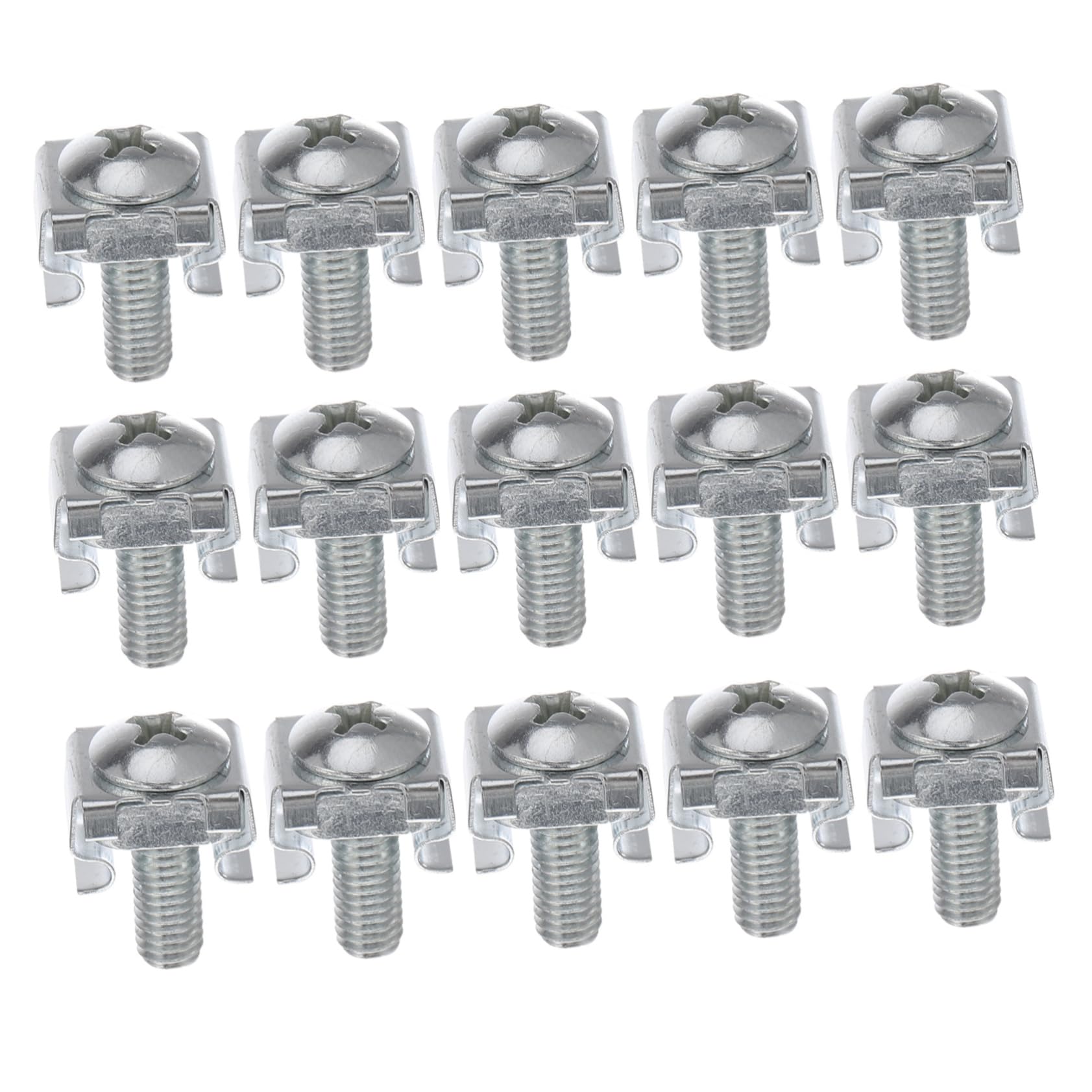 Mikikit 100pcs Zinc Plated Cabinet Screws Kit for Server Rack Mount Computer Screws Assortment Cage Nuts and Clip Nuts