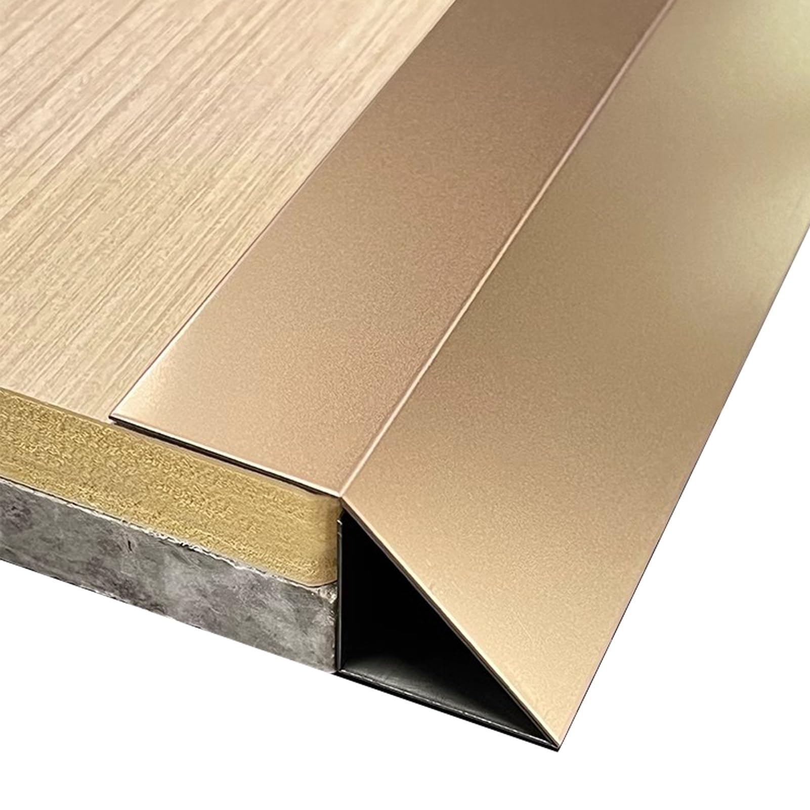 Door Threshold Strip High to Low Thresholds Trim for Hardwood Floor, Decorative Transition Edge Strip Bar for Tiles, Doorways Transition Flap for Entry Laminate(Gold,10mm(3/8"))