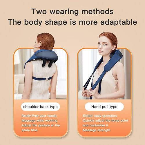 Miniatura 2 de Masajeador de cuello y hombros para aliviar el dolor de tejido profundo, masaje de cuello Shiatsu ajustable con calor, diseño manos libres,