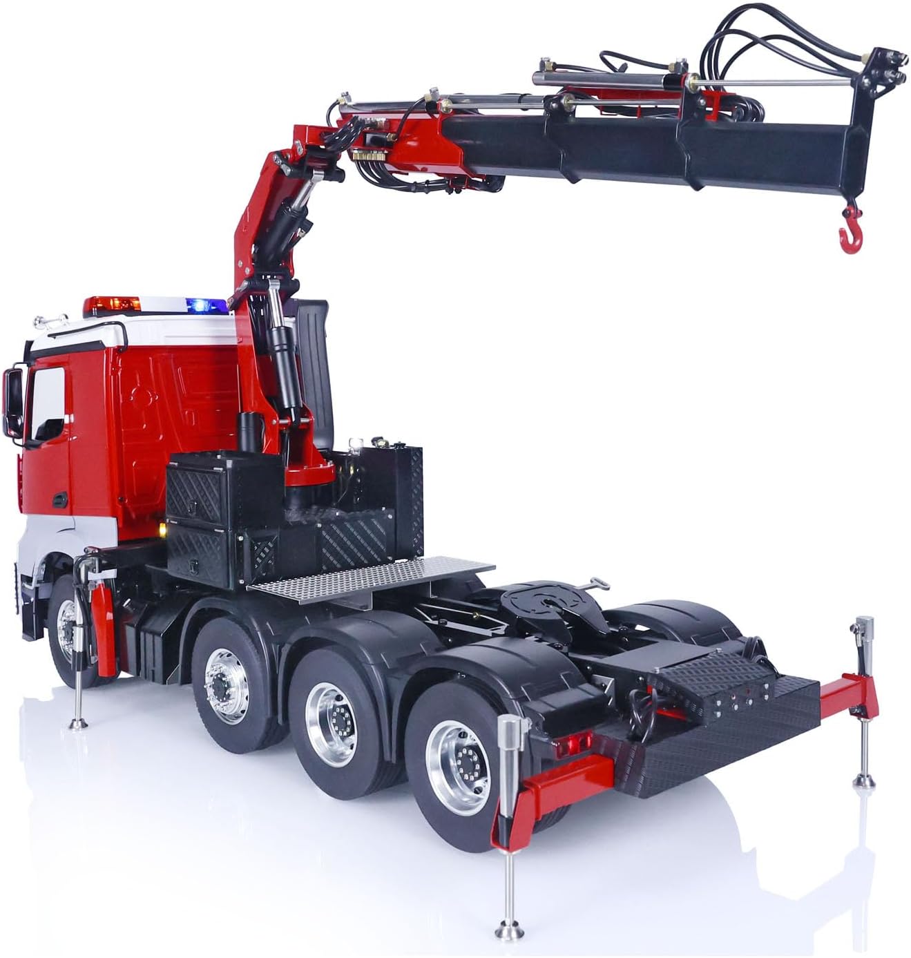 LESU wheelfun 1/14 RC Hydraulic Crane Trucks 8X8 RC Tractor Truck Cars Model 2-Speed Gearbox Light Sound Front Hook PL18EV Radio