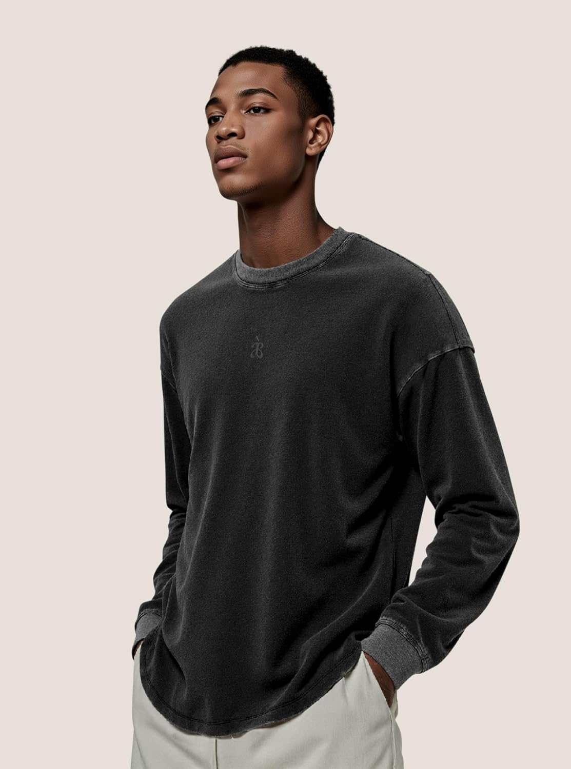 Aelfric Eden Mens Oversized Long Sleeve Shirts Washed Heavyweight Cotton T Shirts Vintage Tees Unisex - Image 4