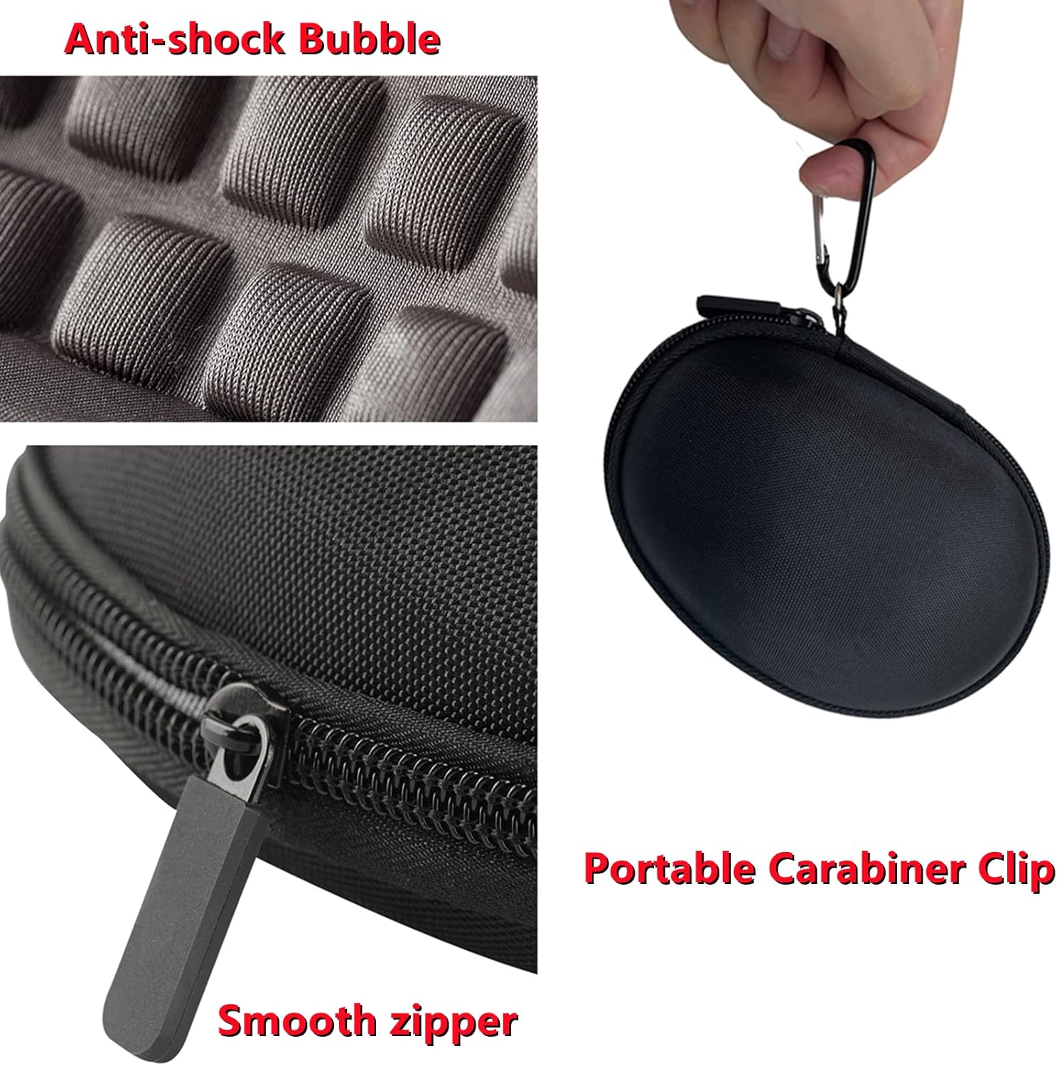 CANTOO Hard Travel Mouse Case for Razer Basilisk Ultimate X/Basilisk V3 Pro/Logitech MX Master 3 /3S/ Master 2S / 2/MX Master Advanced Wireless Mouse, for G502 X /G502 X Plus (with Carabiner Clip) - Image 2