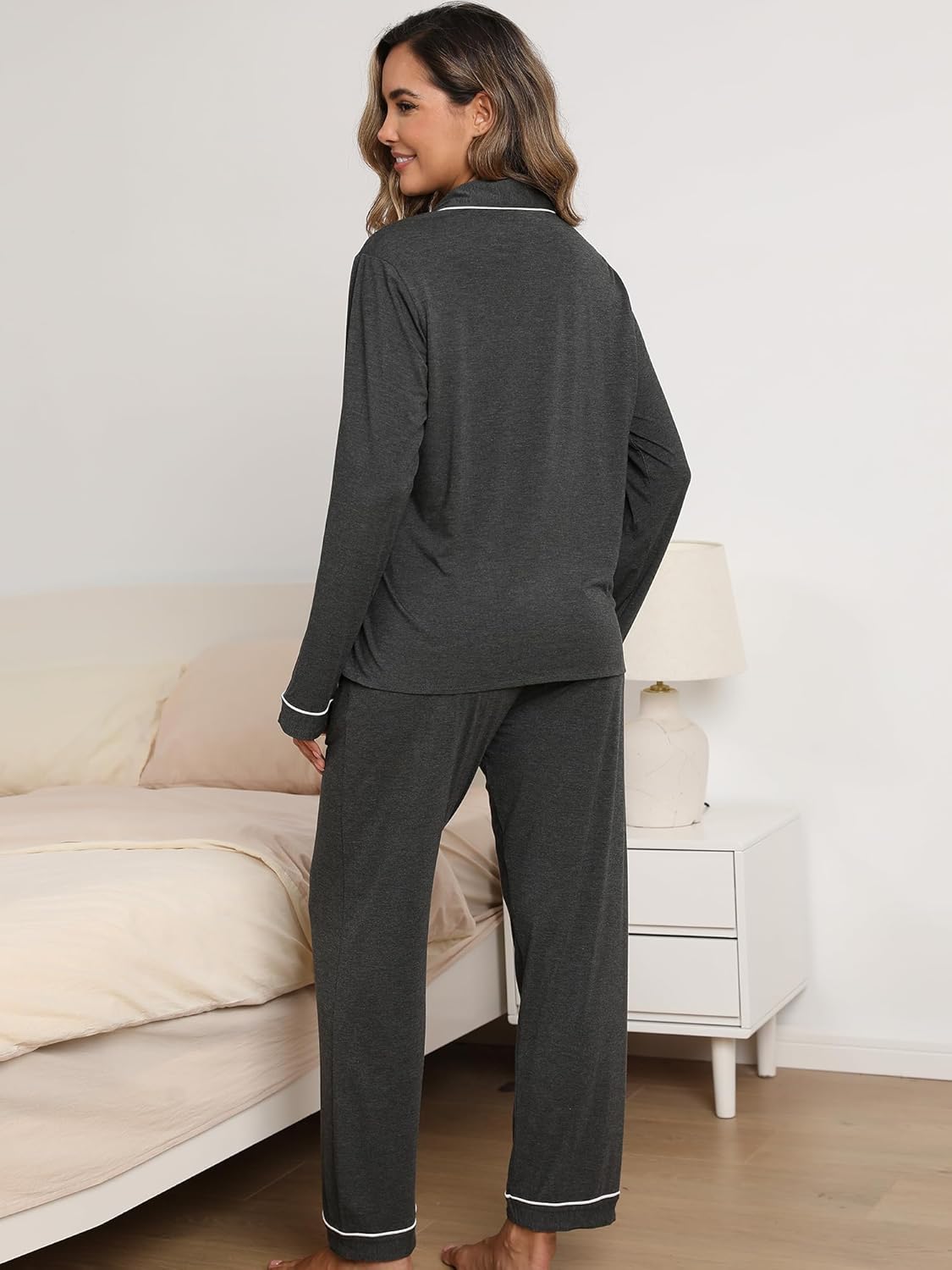 Women's Pajama Sets Long Sleeve Button Down Sleepwear Nightwear Soft Pjs Lounge Set S-XXL - Image 3