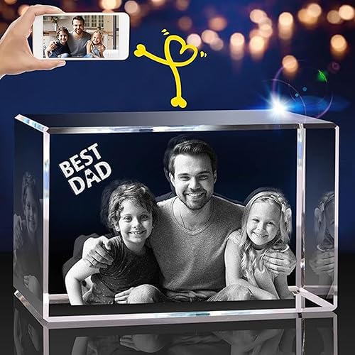 Rdzding Foto de cristal, regalos personalizados para papá, padre, esposa, hombres, su madre, marido, gran regalo personalizado con tu propia foto,
