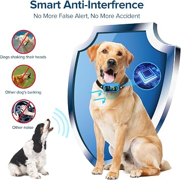 FAFAFROG Dog Bark Collar, Rechargeable Smart Collar, Anti Barking Training Collar with 5 Adjustable Sensitivity Beep Vibration, Bark Collar for Large Medium Small Dogs (Blue)