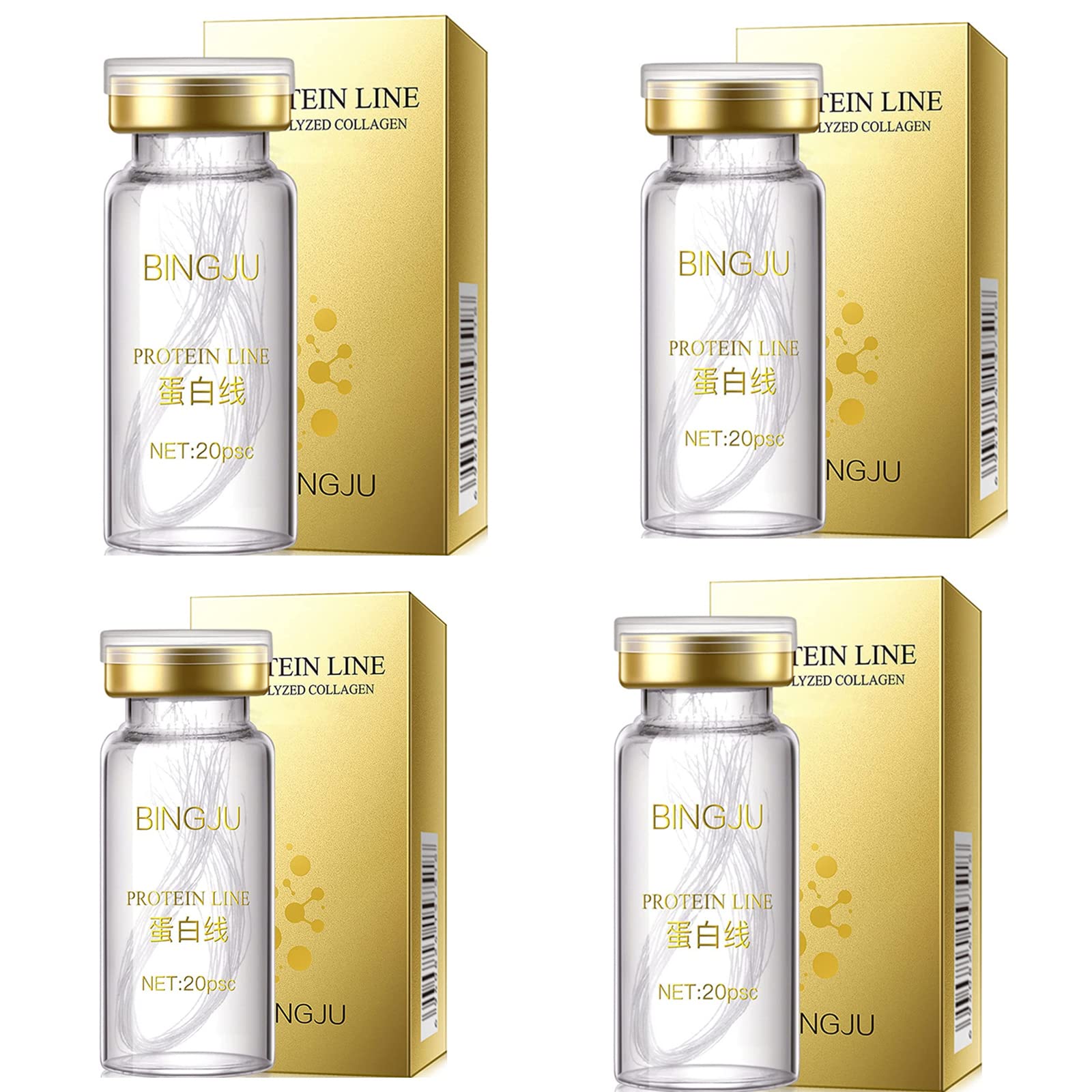 Instalift Protein Thread Lifting Set, Soluble And Nano Gold Essence Combination, Absorbable Collagen for Face Lift, Line Carving (4* Thread)