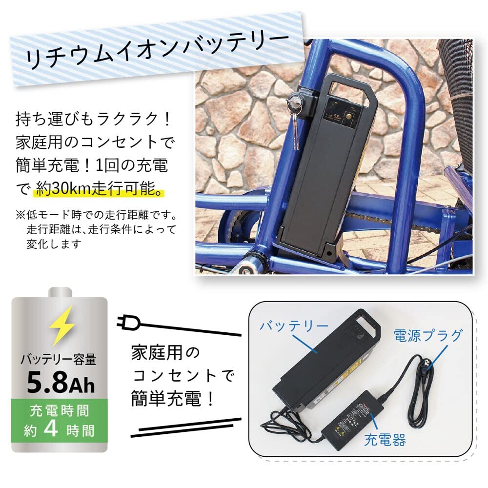 電動自転車 パナソニック 新基準 3輪 カロヤカライフEB 6.6Ah