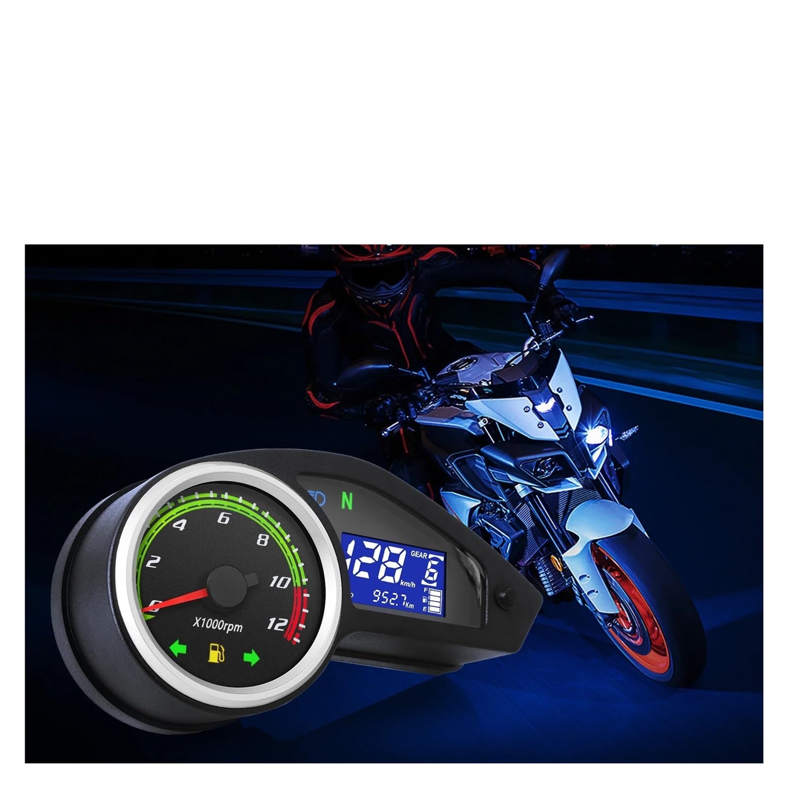 Compteur vitesse moto Compte-tours Avec Clignotants Moto Pour NXR150 NXR125 Pour Bros 2003-2014 Pour CRV Compteur Kilométrique Numérique LED, De Vitesse (MPH)