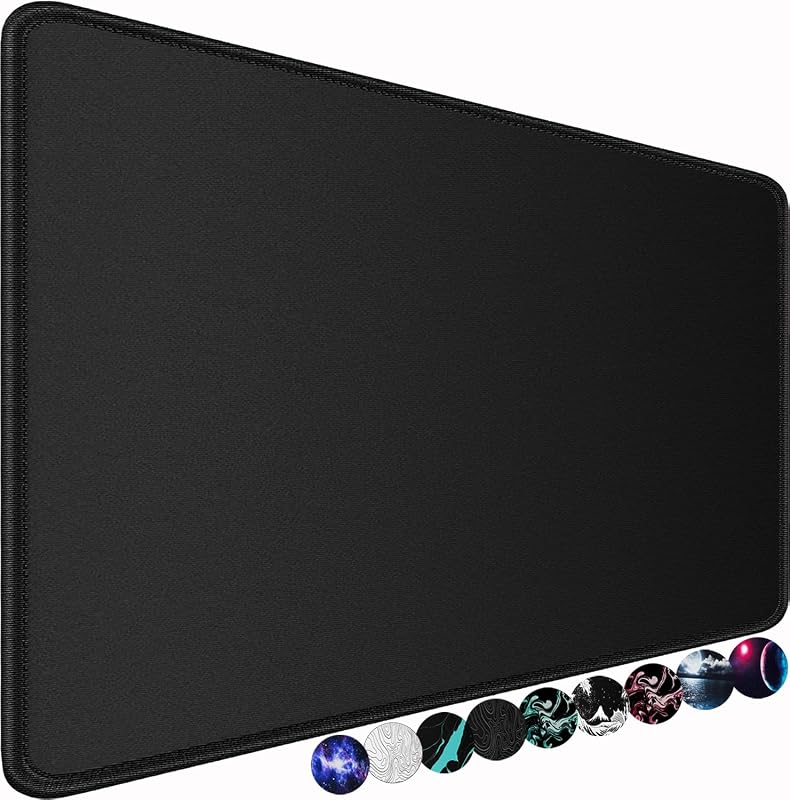 Large Gaming Mouse Pad, 31.5x15.7 in Large Desk Computer Keyboard Mouse Mat | Gaming MousePad, Water Resist Non-Slip Mousepad Rubber Base Long XXL Large Extended Mat for Work & Gaming, Office Home, Black