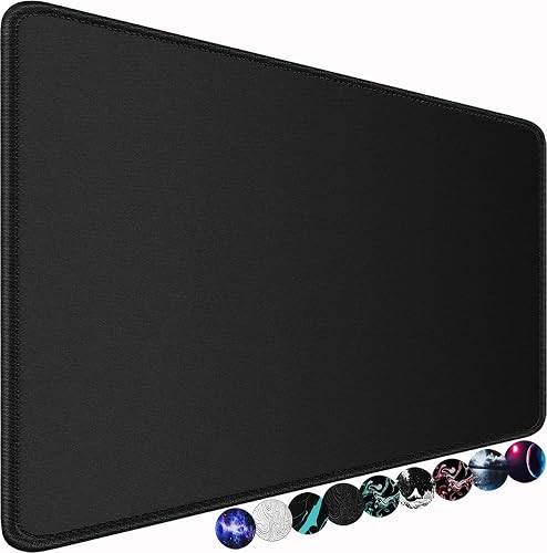Large Gaming Mouse Pad, 31.5x15.7 in Large Desk Computer Keyboard Mouse Mat | Gaming MousePad, Water Resist Non-Slip Mousepad Rubber Base Long XXL Large Extended Mat for Work & Gaming, Office Home, Black