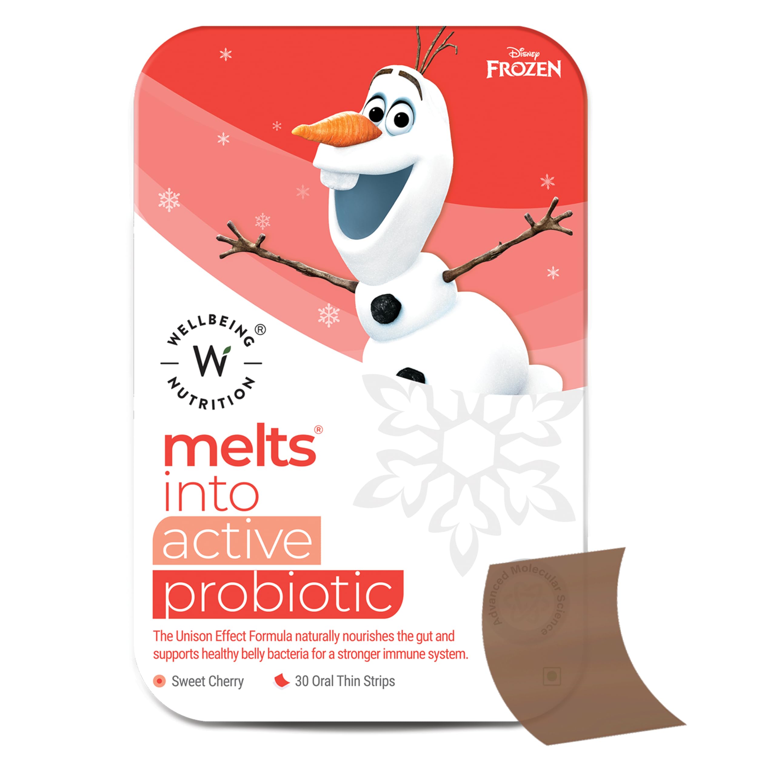 Wellbeing Nutrition Dinsey Frozen Melts | Active Prebiotic & Probiotic Supplement for Kids (6+) | Olaf Gut Health Supplements for Digestion & Immunity | Sweet Cherry Flavor | 30 Oral Thin Strips (B09SGH27WM) Amazon Price History, Amazon Price Tracker
