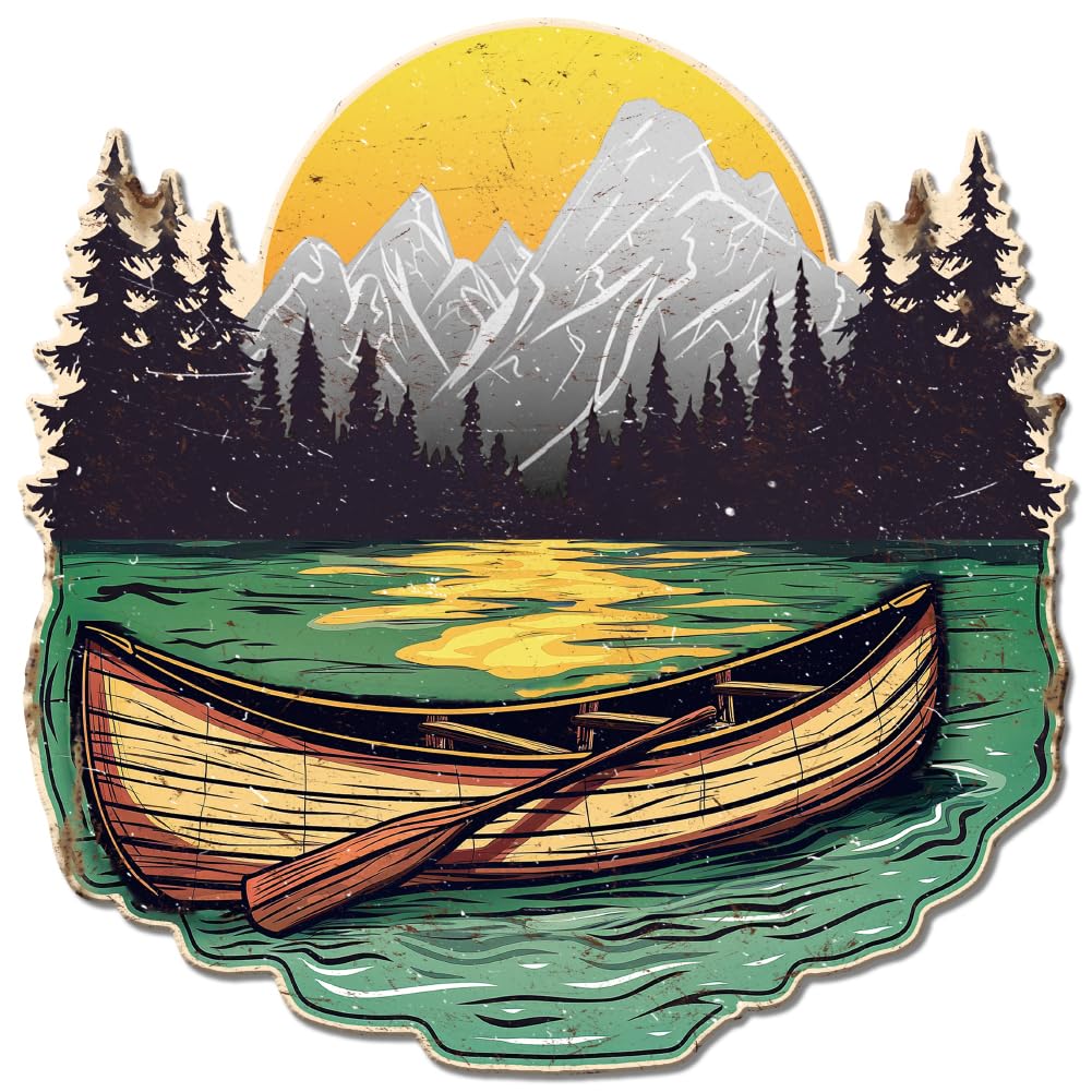 Plaque murale métal forêt et lac pour créer une ambiance chalet au salon