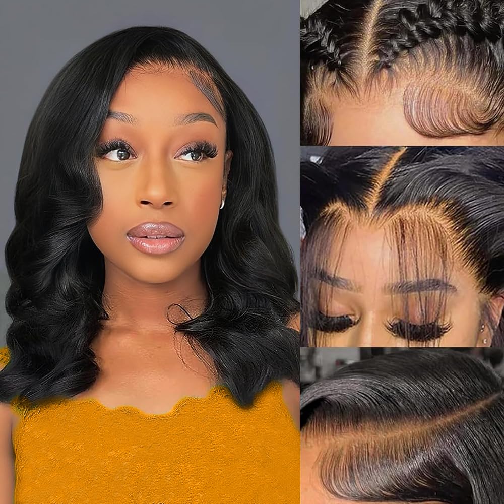 22 Inch Body Wave Lace Front Wigs Human Hair 200% Density 13x6 Pre Plucked HD Front Lace Wig Natural Hairline with Baby Hair Glueless Wigs for Women