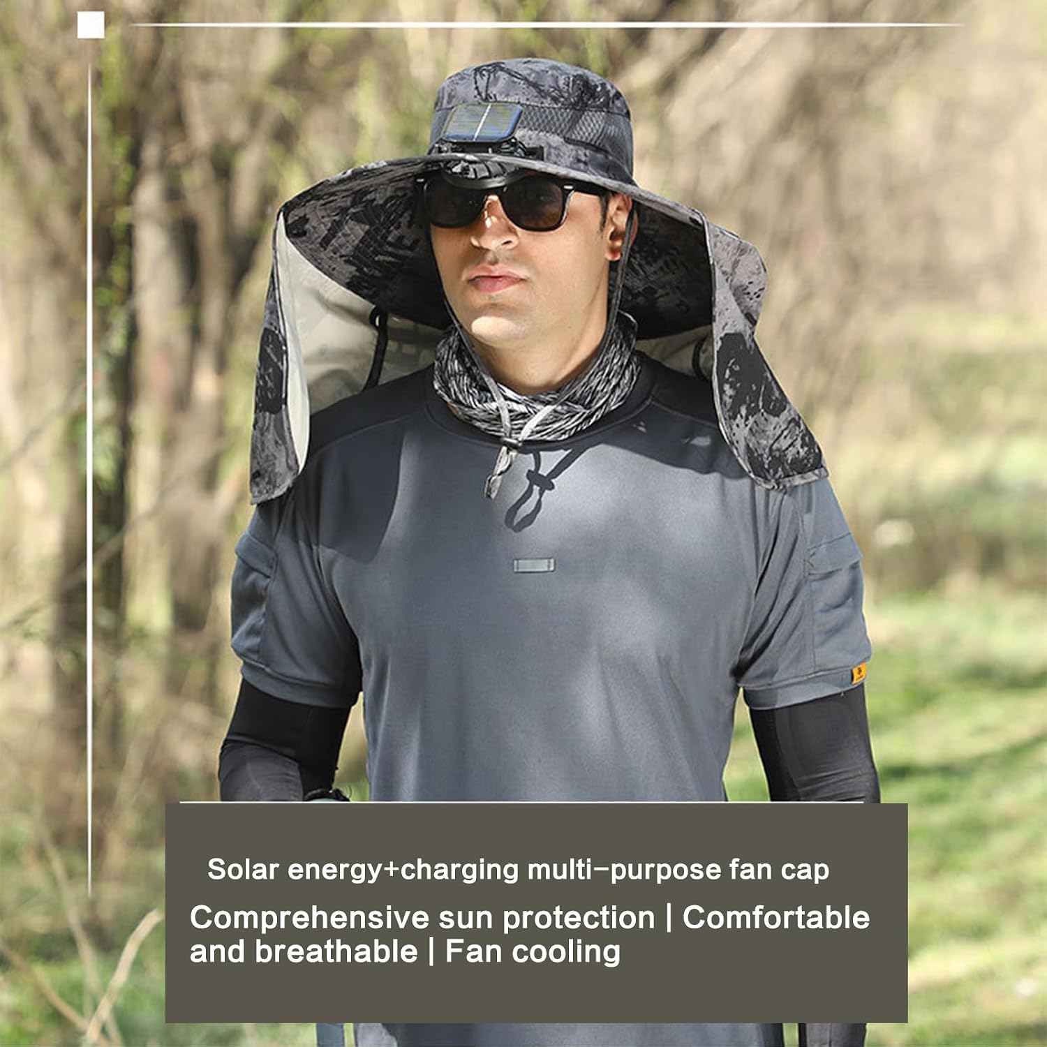 Strong Airflows Hat Outdoor Sports Hat Camping Gear Accessory Fishing for Outdoor Sports USB Charging Sun