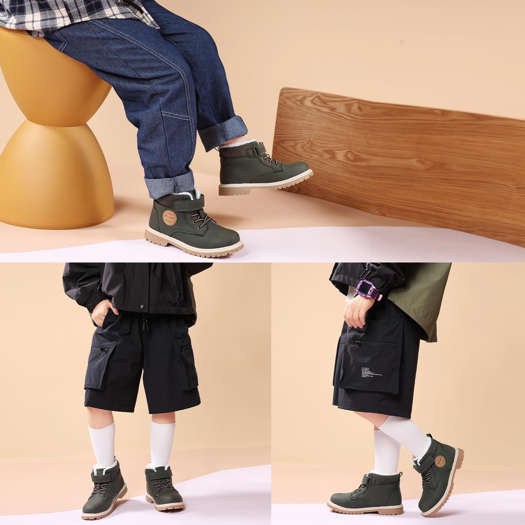 Kinder Winterstiefel Gefüttert Winterschuhe Rutschfest Mädchen Jungen Schneestiefel