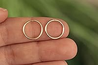 Vista 133 de Gold Hoop Earrings Silver Hoop Earrings - Hoop Earrings For Women Two Pcs Of Thin Gold Filled Sterling Silver Hoops, Helix Hoop, Tragus Ring