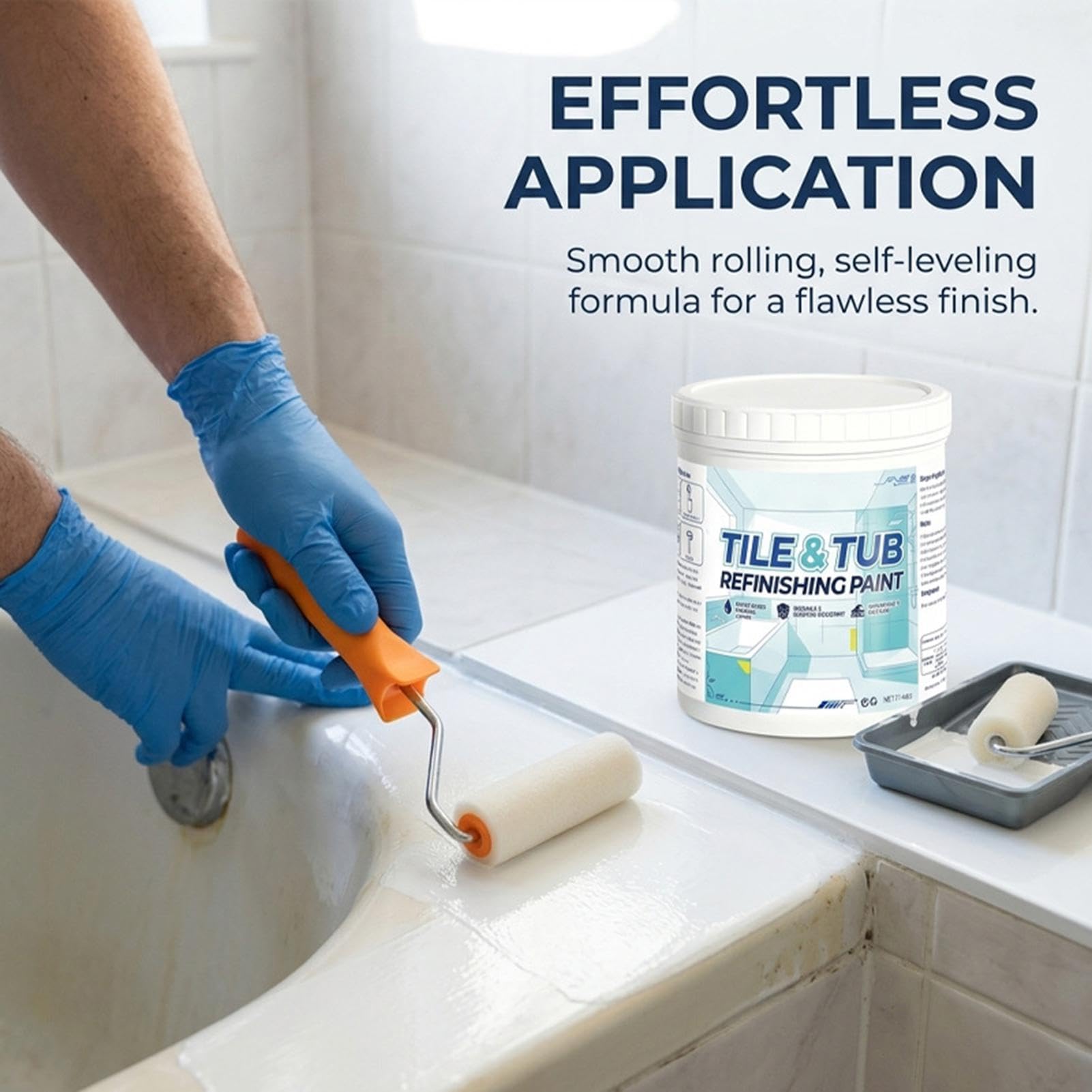 Vernice Per Piastrelle, Con Rivestimento Impermeabile Semilucido, 500 G, Vernice Di Rifinitura Per Vasca Da Bagno, Rivestimento Per Controsoffitto Lavello, Strato Di Adesione, Per Bagno, Cucina, Lavan