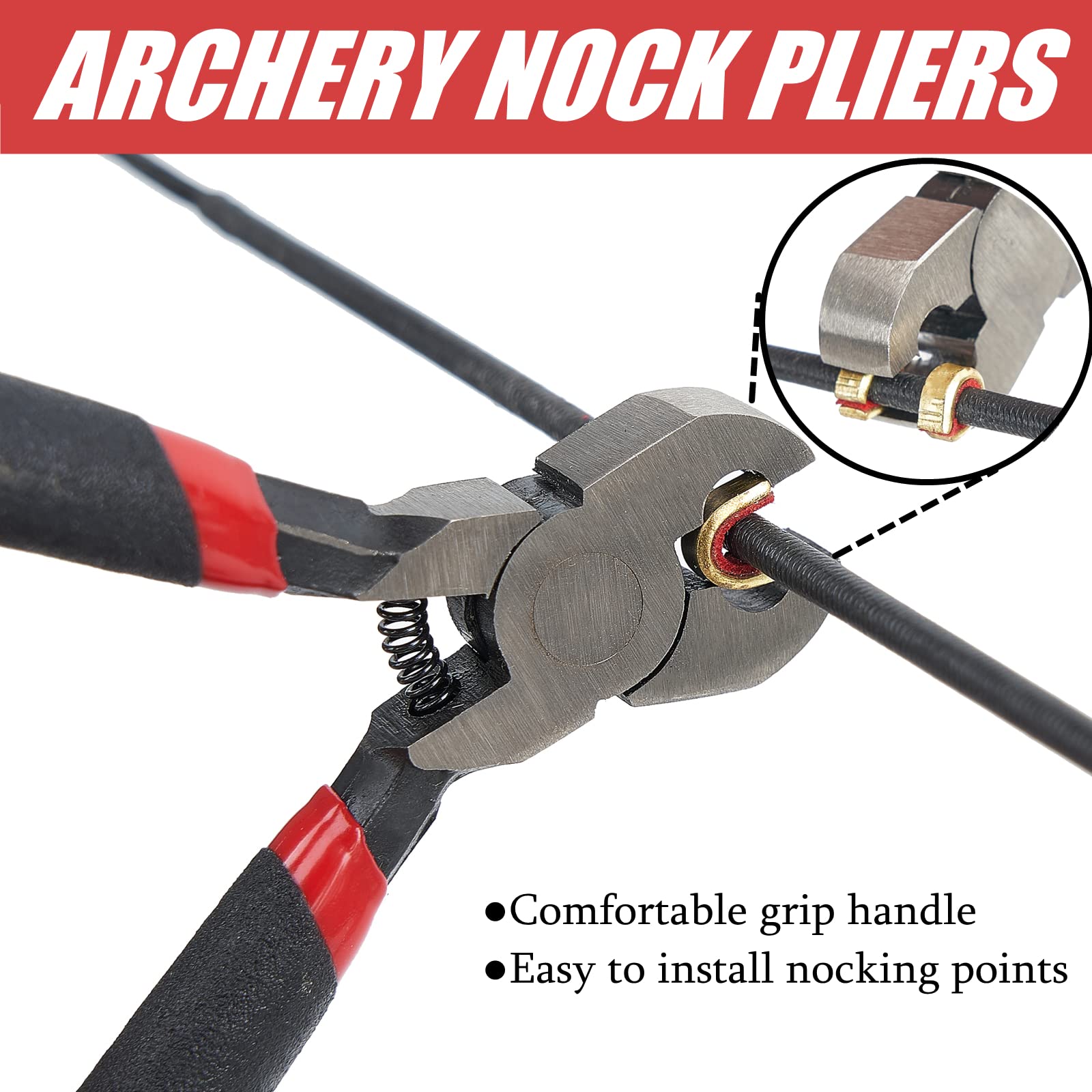 Huntingdoor Bogenschnur Nockpunktzange T-Form Bogen Quadrat Lineal Set Bogenschießen Nocking Points Zange Tuning Kit für Recurve Bogen Langbogen Traditioneller Bogen